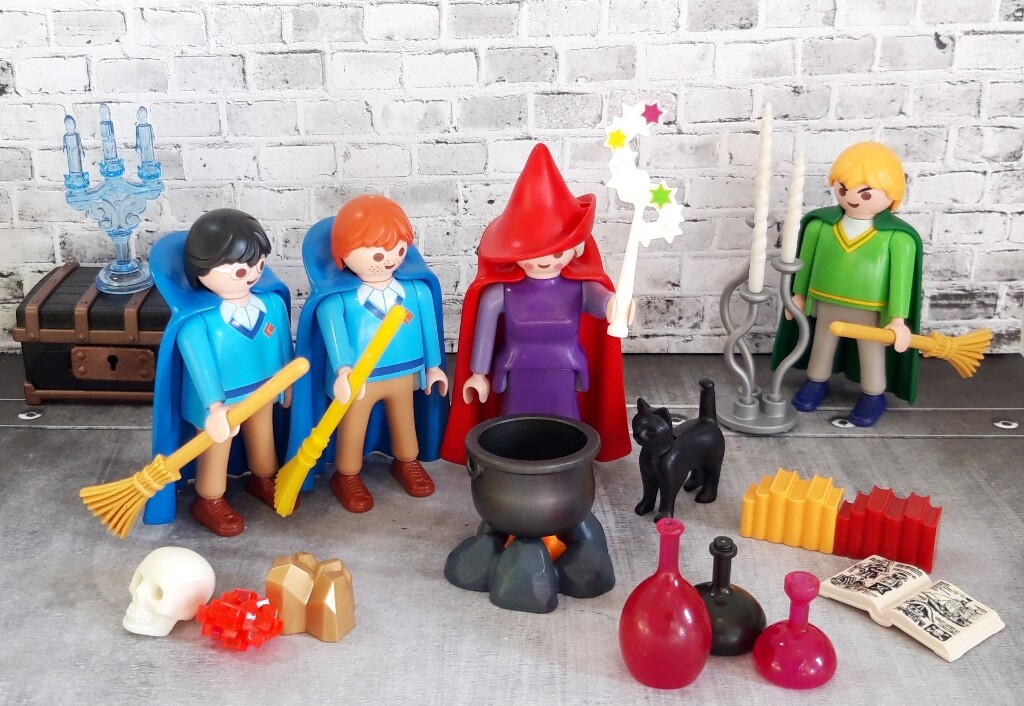 Lot Playmobil Harry Potter – Ron, Draco, Minerva, Figurines Hogwarts Potions, Baguette, Neuves