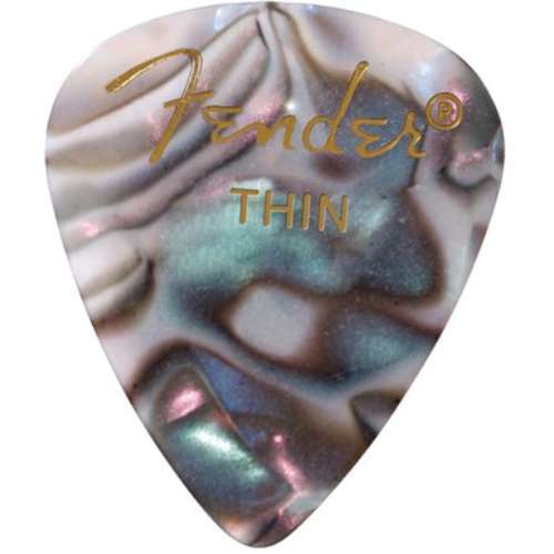 Genuine Fender 351 Premium Picks Abalone Moto Thin 12-pack 098-0351-757