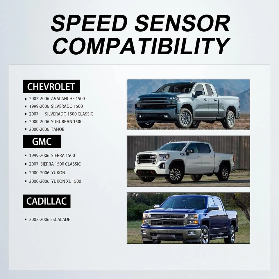 Sensor de velocidad de rueda ABS de 4 piezas para Chevy Silverado 1500 GMC Yukon XL 1999 2000-2006 Foto 2 de 4