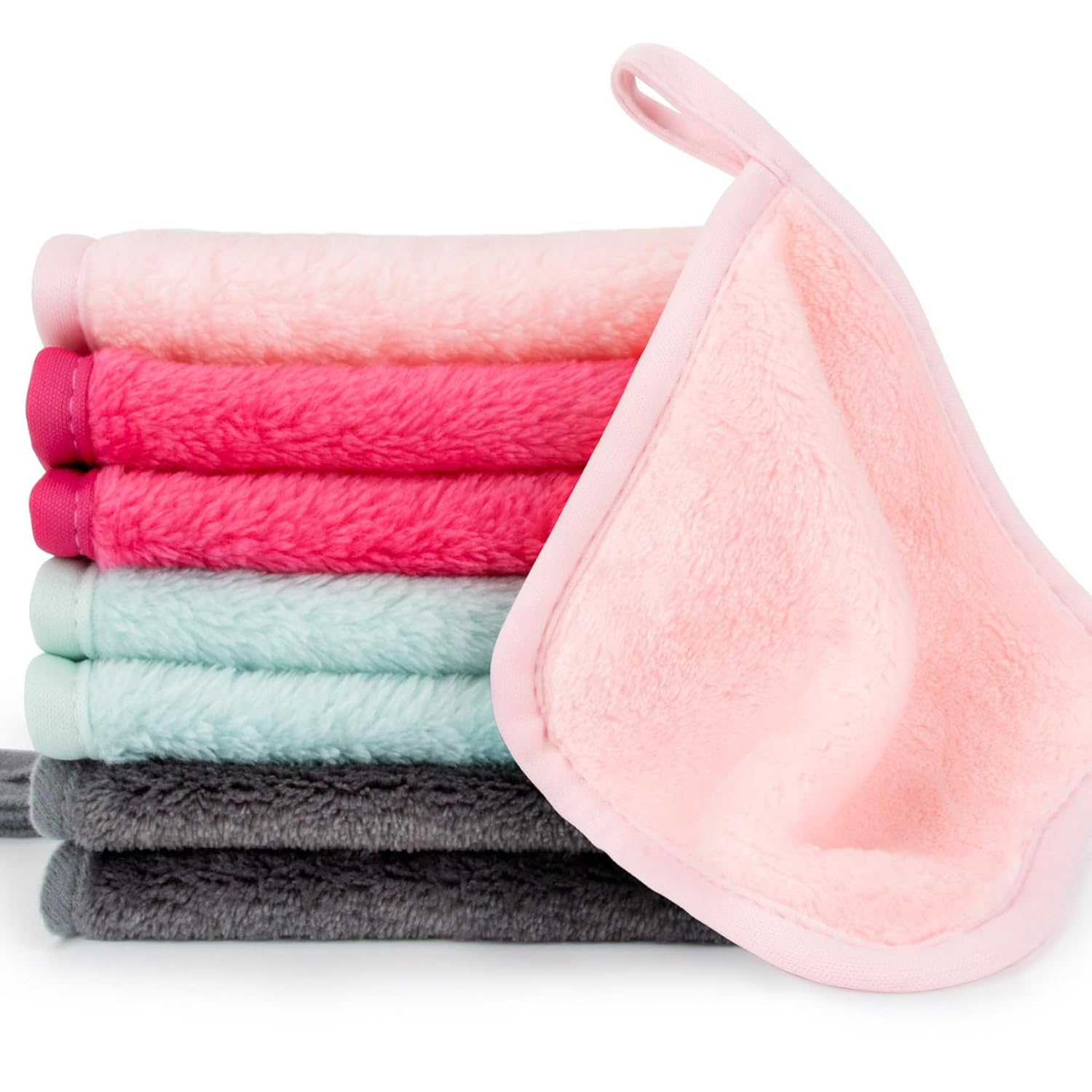 Gentle Microfiber Makeup Remover Cloths 8PCS 6x6 Soft Facial Cleaning  -image