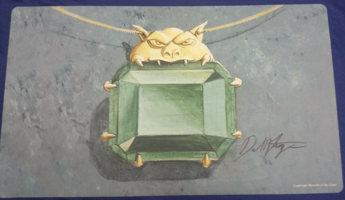 Mox Emerald Play Mat MTG Playmat SIGNED Dan Frazier OFFICIAL Mox Emerald Play Mat MTG Playmat SIGNED Dan Frazier OFFICIAL