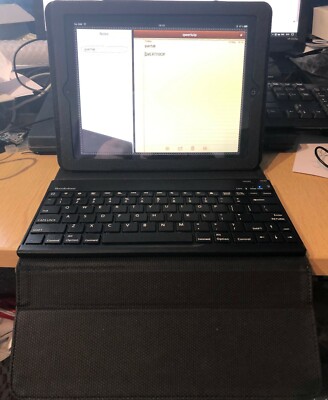 Brookstone Bluetooth Tastatur mit Lederhülle für iPad 2 (& andere) dunkelbraun