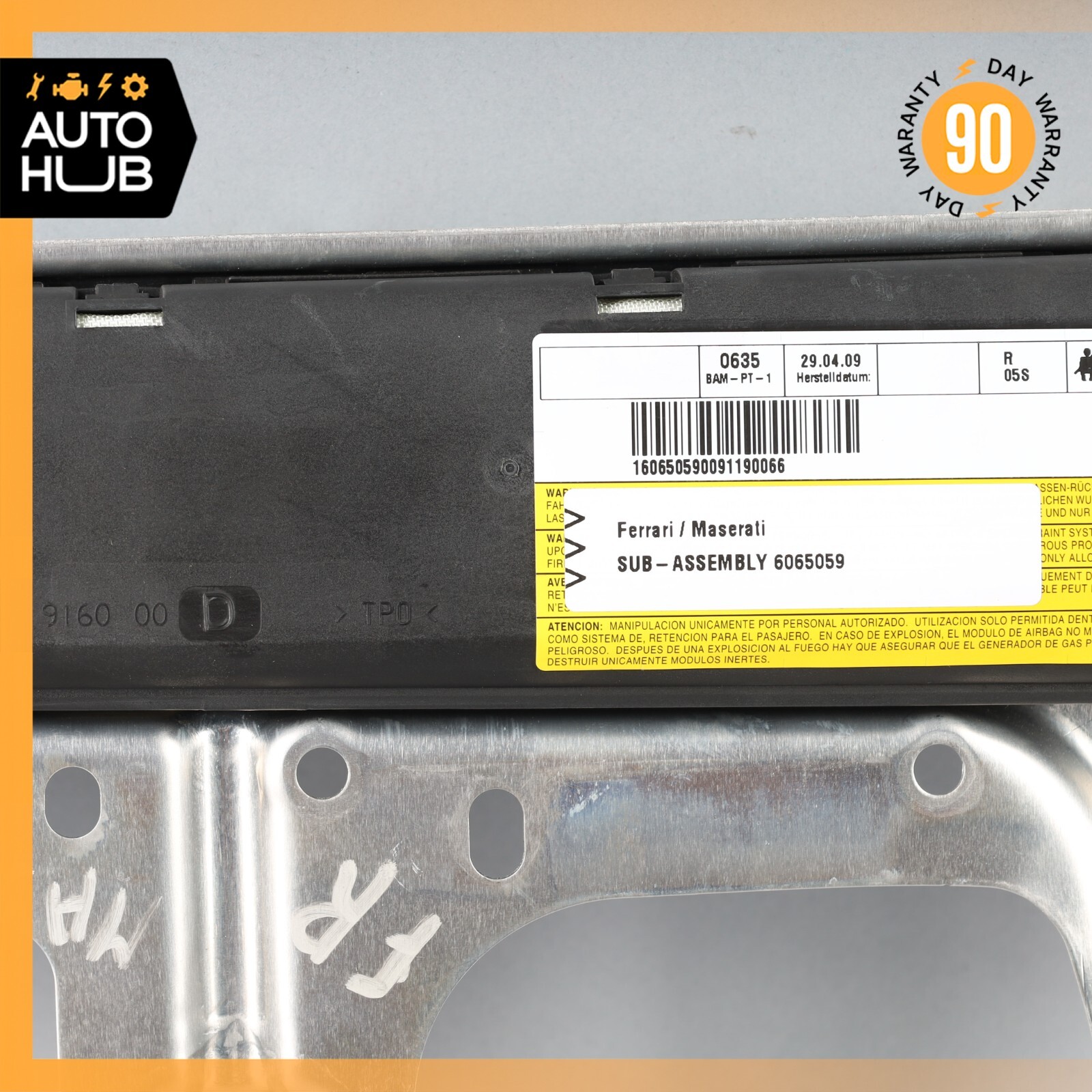08-14 Maserati GranTurismo M145 Right Passenger Side Door Airbag SRS OEM 61k