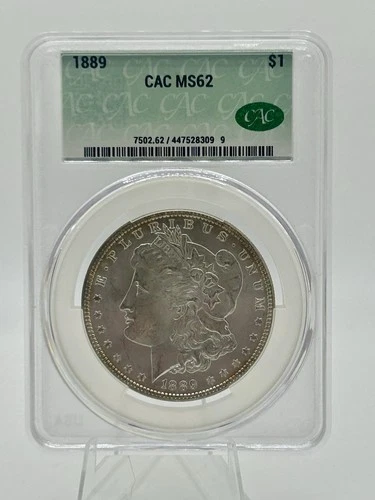 1889 Morgan Silver Dollar CAC MS62. Beautful!