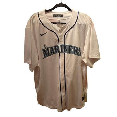 Nike Seattle Mariners MLB Baseball Jersey Mens XXL White Navy Button Front
