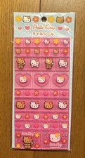 Hello Kitty Tile Sticker Pink Hibiscus Used/Unused 3.9x3.9 in