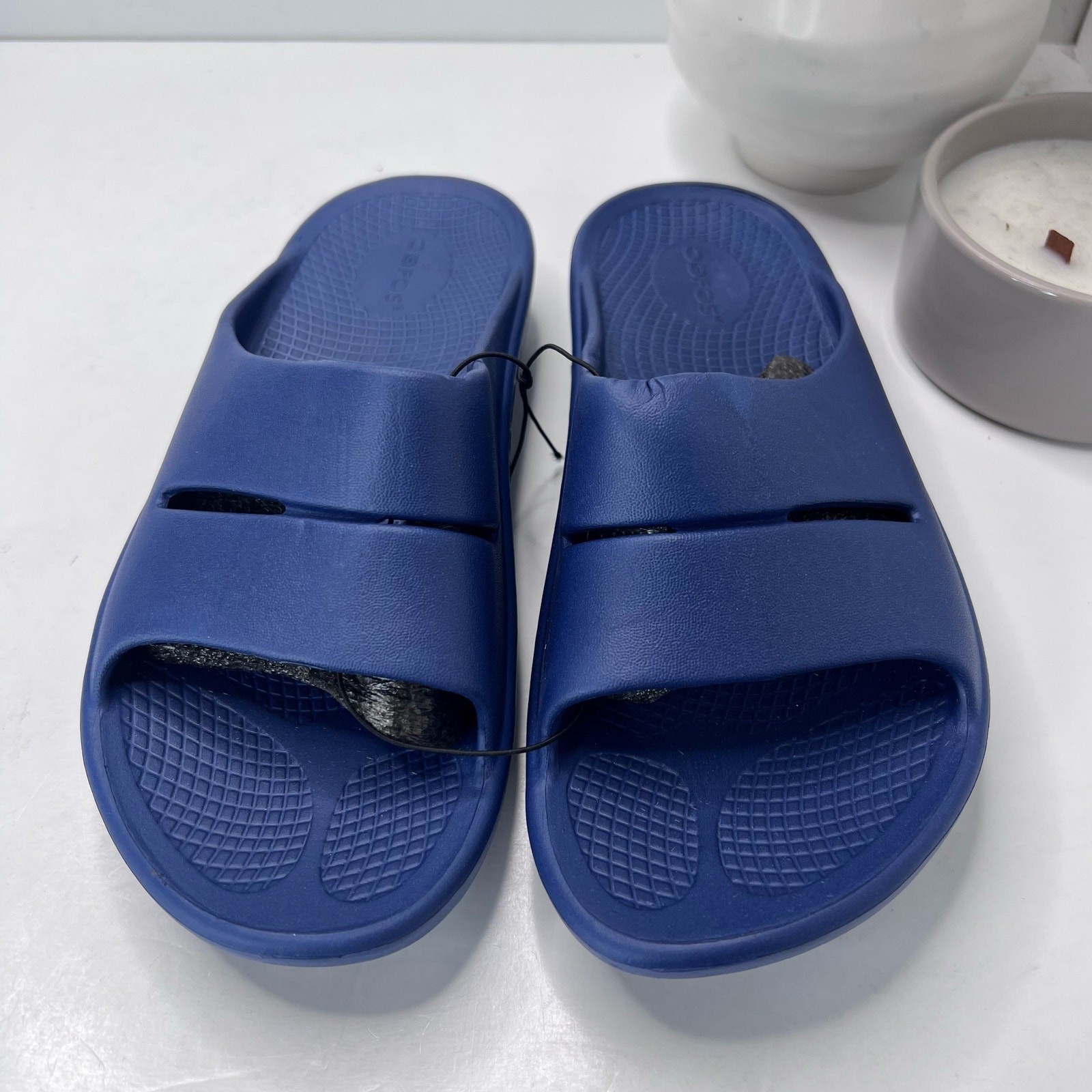 OOFOS OOahh Sport Slide Slip On Blue Women 10/Men 8 NWT Cushion Comfort Shoe