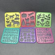 Tupperware Tuppertoys Art Stencils Photoed Lot Of 6 Vintage