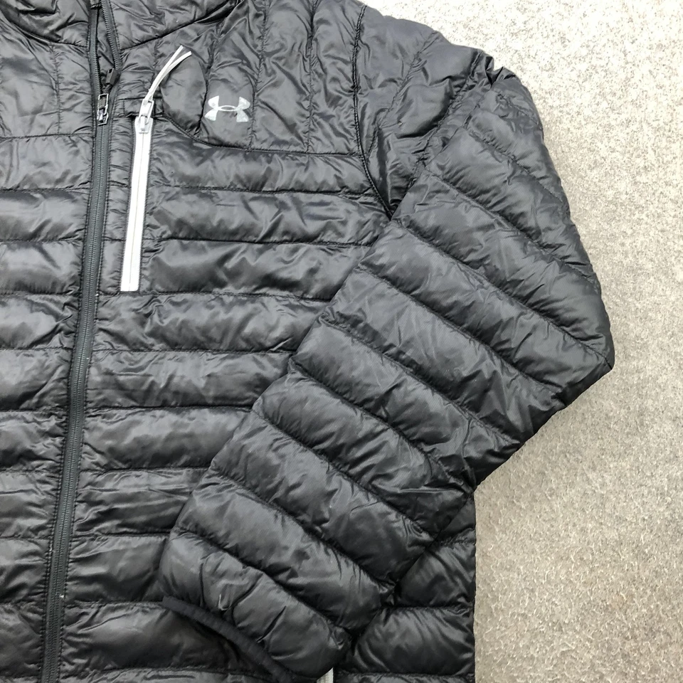 Chaqueta Under Armour Para Hombre 2XL Negra Aislada Puffer Cremallera Completa Ligera Foto 3 de 4