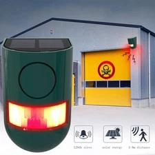 110db Solar Alarm Light Motion Detector Outdoor Waterproof Security Siren Lamp