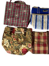 Longaberger Tote Bags Lined With Pouch Lot Of 4 Preowned