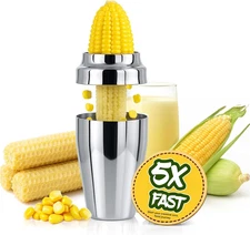 YYP Corn Cutter Peeler, Corn Cob Stripper with Cup [No Splatters or Mess], 304 S