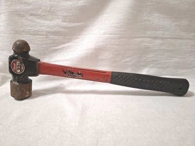 VINTAGE PLUMB 32 OZ. BALL PEEN HAMMER FIBERGLASS HANDLE Good Condition USA