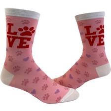 Youth Love Paw Socks Funny Cute Pet Puppy Dog Animal Lover Novelty Footwear