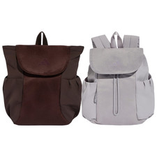 adidas Soft Lux Flap Backpack Unisex Rucksack Brown Grey New
