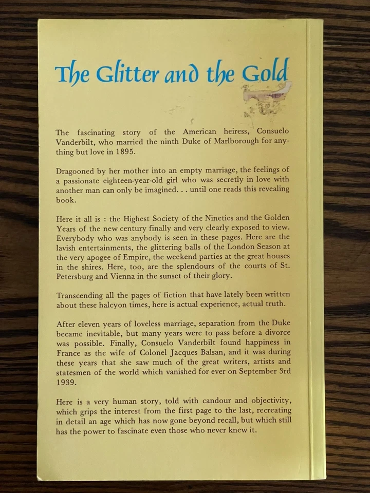 The Glitter and the Gold - Paperback, by Balsan Consuelo Vanderbilt : VG - Image 2 of 4