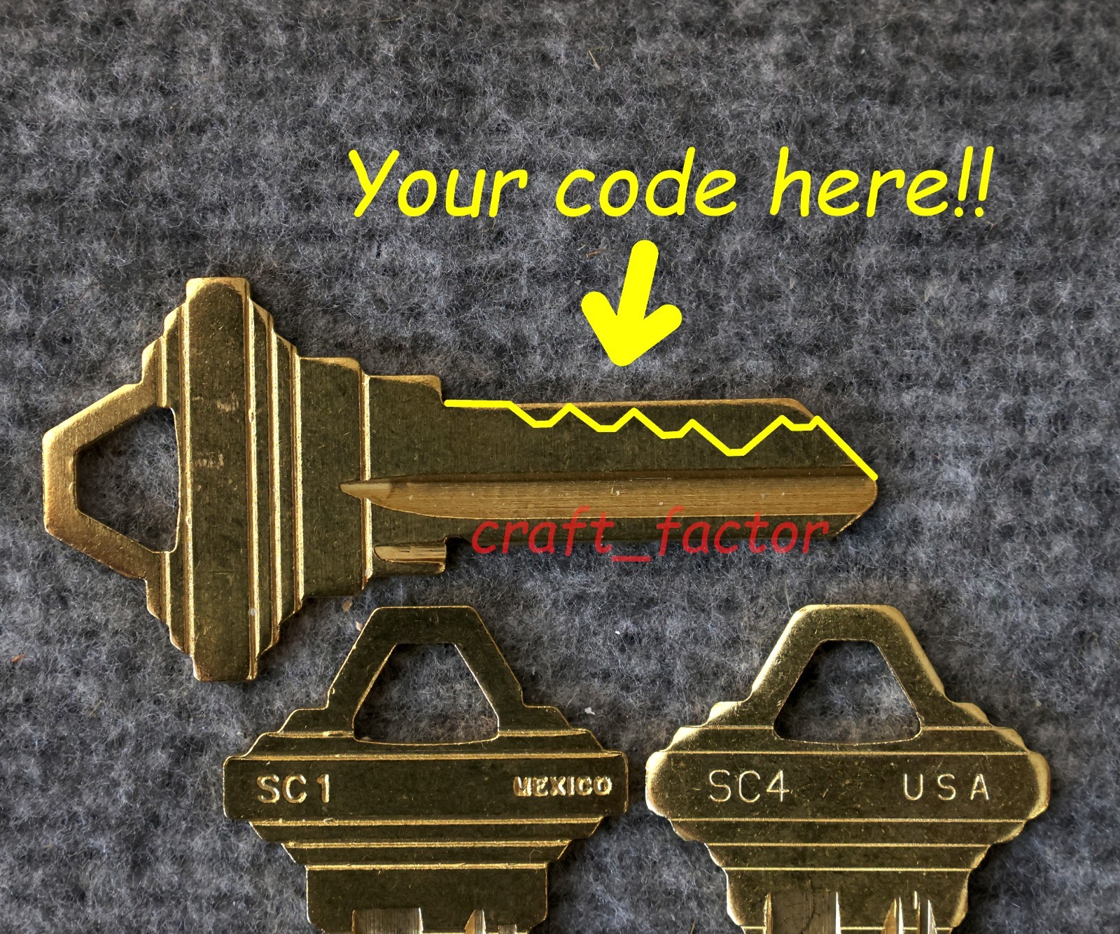 SC1 OR SC4 (SCHLAGE C-KEYWAY) BLANKS, CUT TO YOUR CODE OR RANDOM CODES OR UNCUT