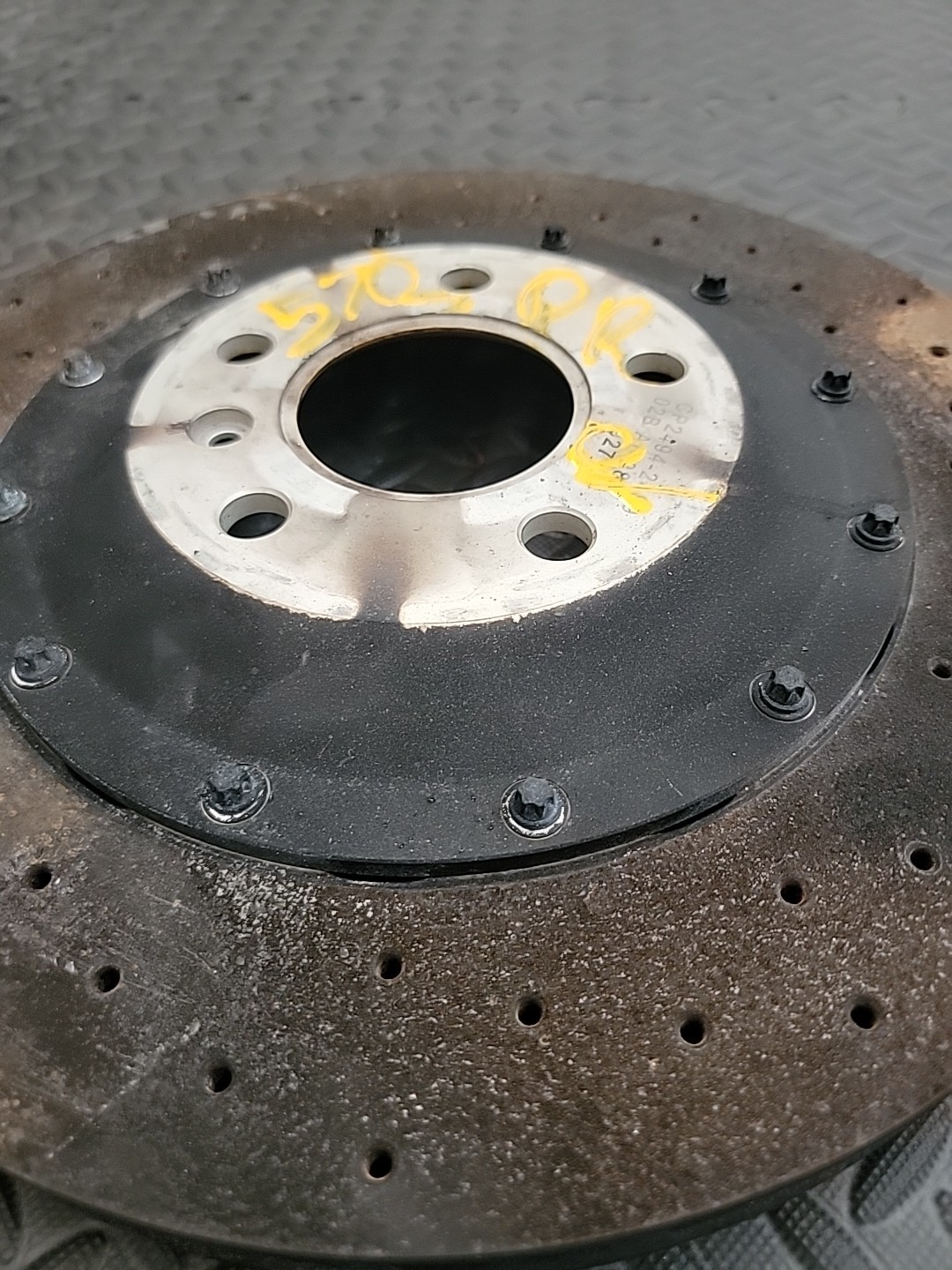 2017 MCLAREN 570gt FRONT RIGHT BRAKE DISC ROTOR STEEL DRILLED CP2494-2488