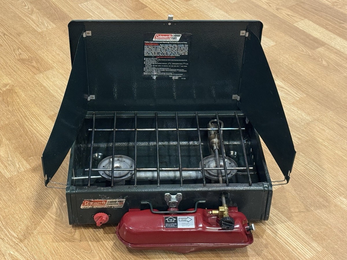 Colema campstove 424 dual fuel コールマン Coleman unleaded two-burner stove review - Rafiki on Tour