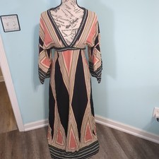 Lulus Montecito Black Print Maxi Dress Women's Size Medium 100% Rayon  XS