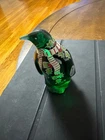 Fenton Green Holiday Penguin Figurine  Signed