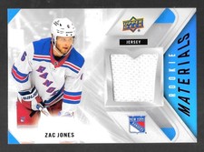 2021/22 Upper Deck Rookie Materials Jersey # RM-ZJ of Zac Jones NY Rangers