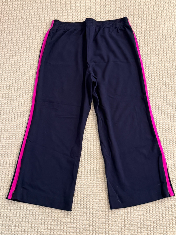 St. John DESIGNER track athletic navy blue hot pink size L pants joggers
