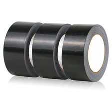 Gaffer Tape Black- 48Mm X 45M (Pack of 3) - Strong Duct Tape Heavy Duty Adhesive 0.24 per metre