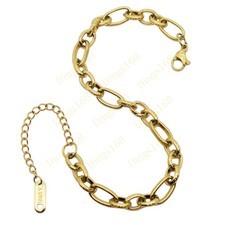 18K Yellow Gold Filled Tarnish-Free Italian irregular Link Chain Bracelet C275