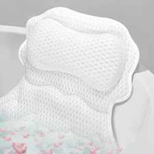 Bath Pillow, Relaxing Bath Pillows for Tub Neck and Back Support Soft 4D Breatha