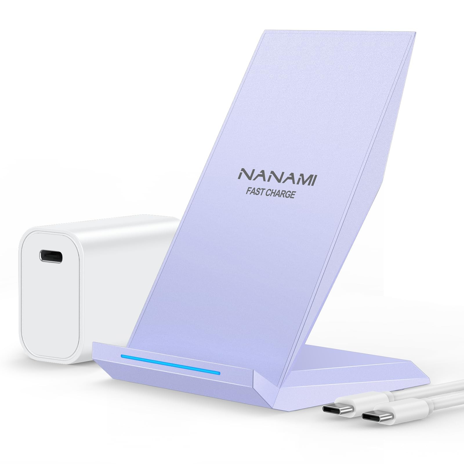Qi-Certified Fast Wireless Charging Stand with USB-C Charger