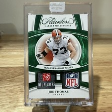 2025 Panini Flawless Career Milestones Joe Thomas 2/2 Laundry Tag NFL Shield