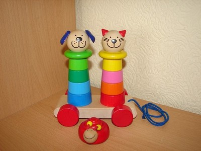 Selecta Filino Nachzieh Spielzeug Steckpyramide + kleine Aufziehschnecke Holz