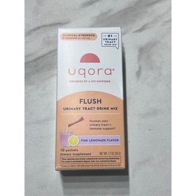 Uqora Flush Urinary Tract Drink Mix Pink Lemonade 10 Packets Exp 11/27 D-Mannose