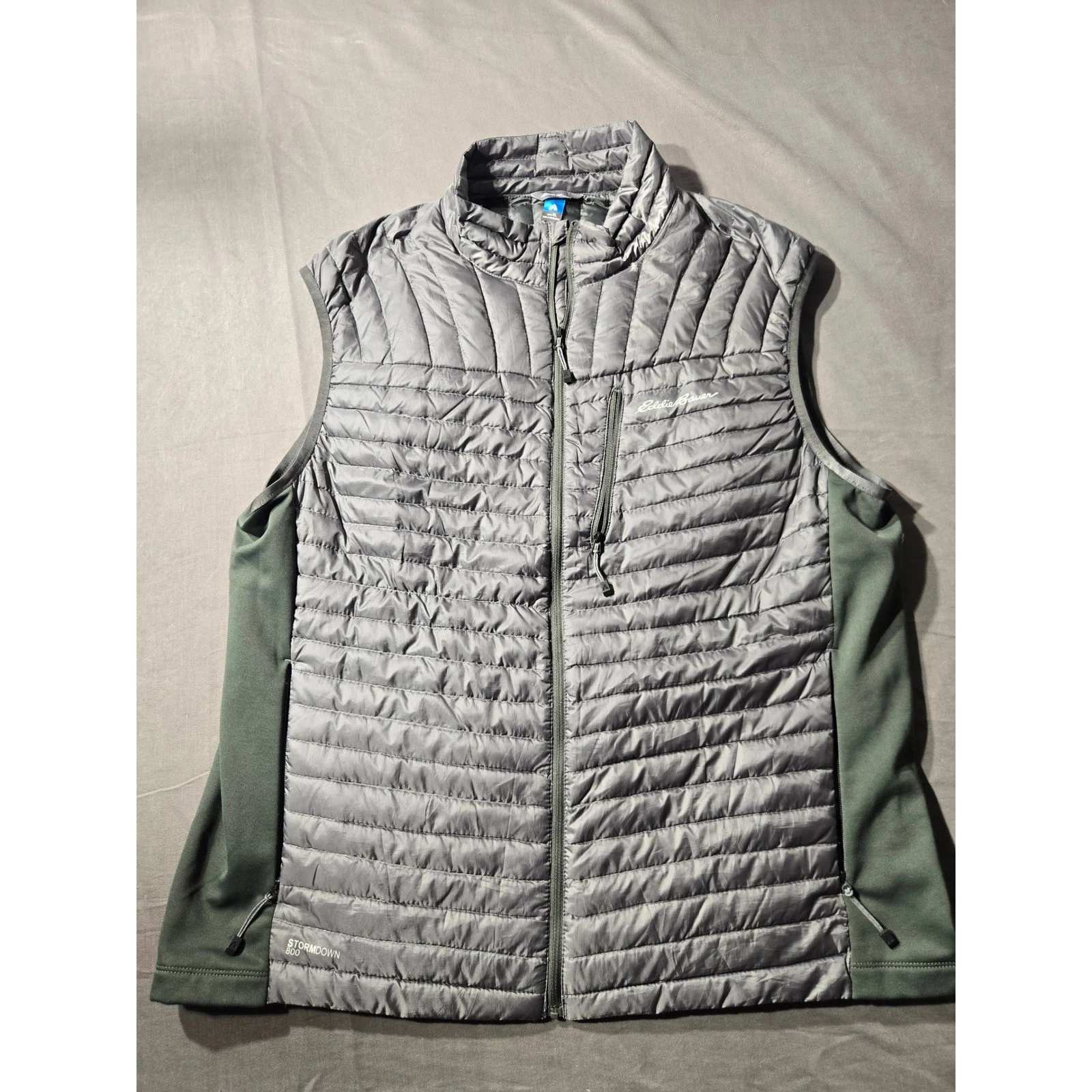 Eddie Bauer First Ascent StormDown 800 Puffer Vest Mens XL Gray Green Outdoor - product detail image 1