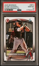 Graded 2025 Bowman Slade Caldwell #BP21 Paper Prospects RC Baseball Card PSA 10