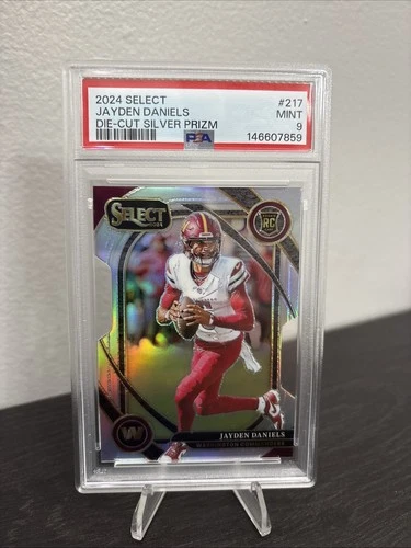 2024 Panini Select - Jayden Daniels #217 Silver Prizm Die-Cut (RC) PSA 9