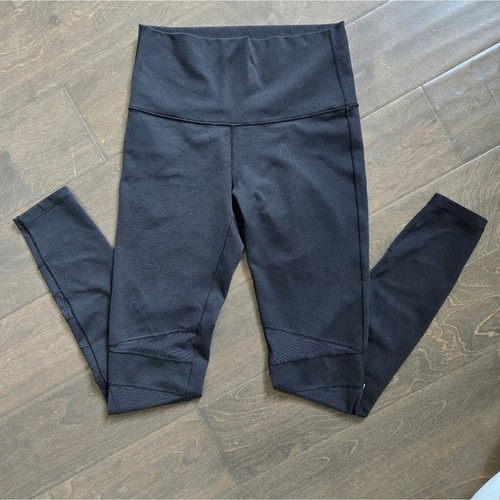 Ivivva By Lululemon Asymmetrical Mesh Cutout Leggings Ankle Size 12 Black - Picture 3 of 6