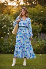 New Show Me Your MuMu Sz XXL Cait Dress BlueBerry Blossom Floral Resortwear