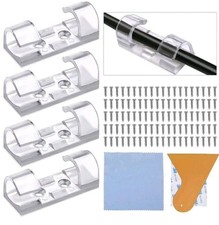 3M Self Adhesive Clear Large Cable Clips Tidy Adhesive Screws 39mm 100Pcs