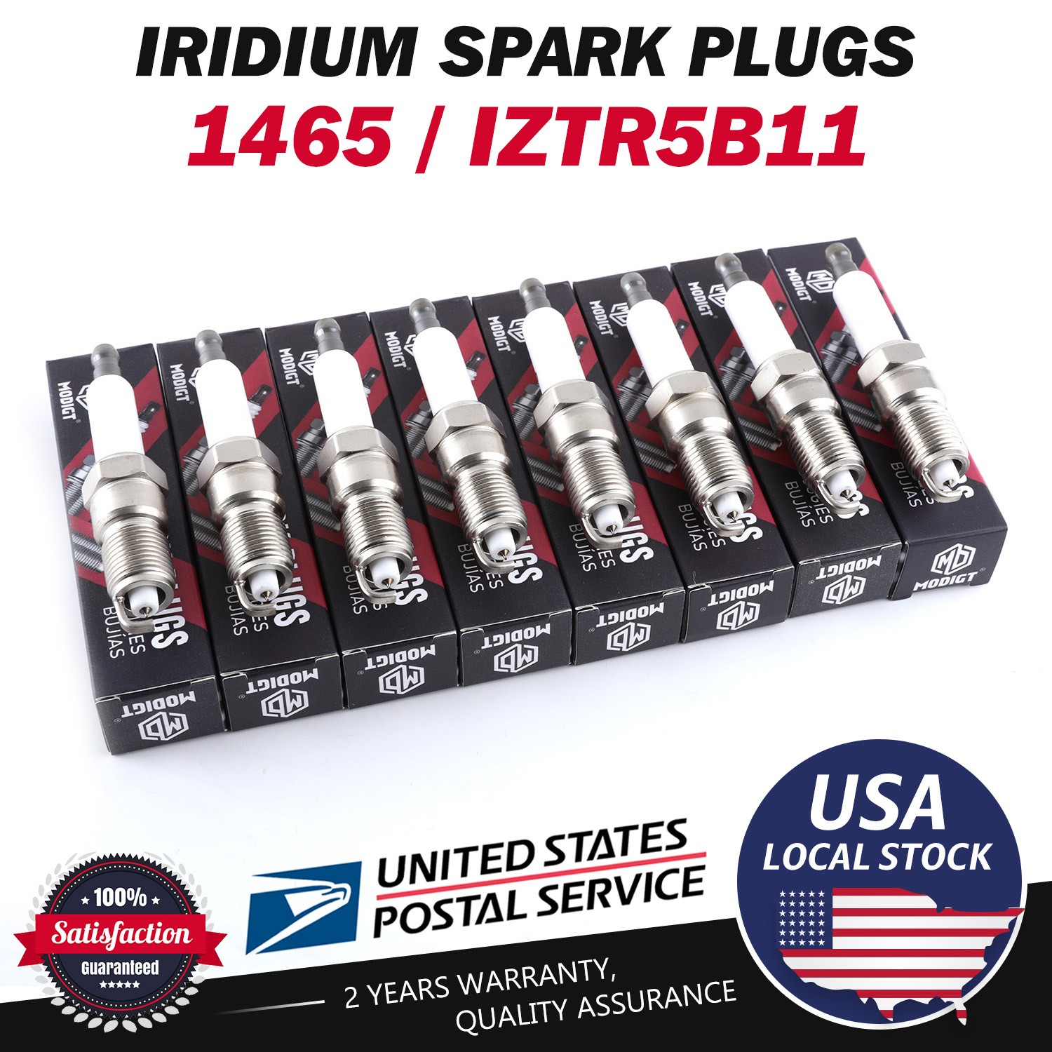 8x Fit NGK 1465 Laser Double Iridium Spark Plugs IZTR5B11 Genuine OEM Quality