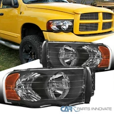 Black Fits 2002-2005 Dodge Ram 1500 2003-2005 Ram 2500 3500 Headlights Lamps