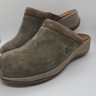 Acorn Clogs Women's 11 Vista Wedge Suede Comfort Slip On Mule
