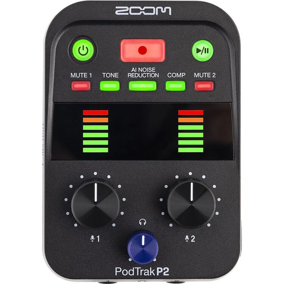 Zoom PodTrak P2 Dual USB Mic Recorder for Podcasters - Image 2 of 4