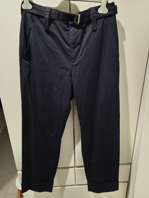 USED 23 SPRING/SUMMER SACAI PANTS, NAVY UNUSED