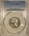 PCGS 1941 Washington Quarter 25C MS63 Silver Combined Shipping