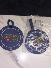 Disney Cruise Line Luggage Tag CASTAWAY CLUB MEMBER Round Vinyl Tag SET of 2