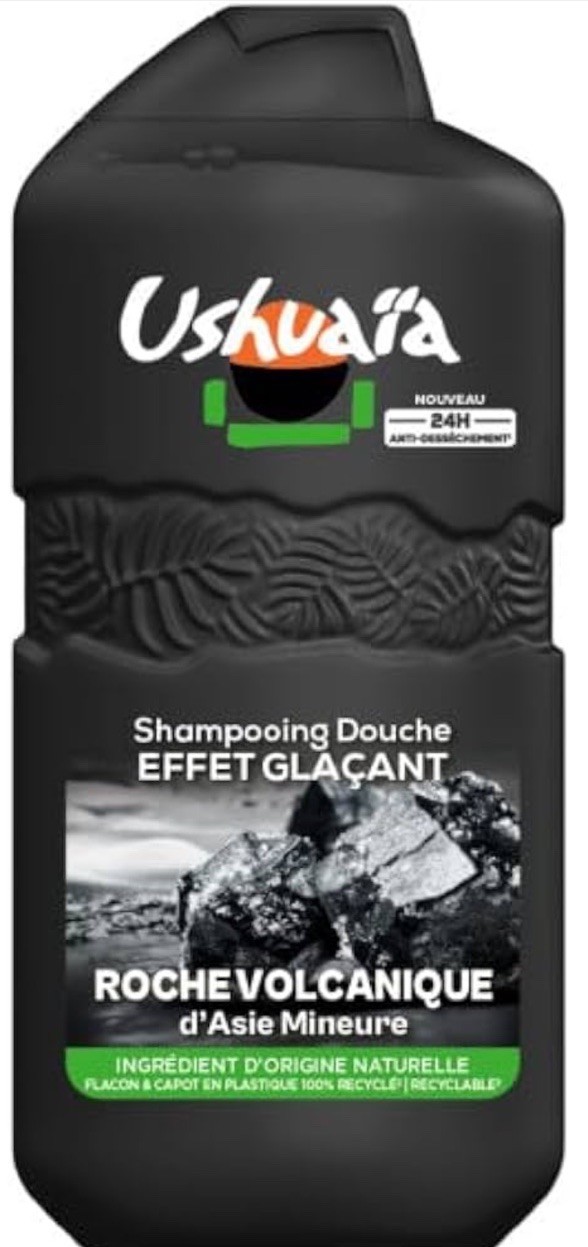 Ushuaïa gel douche effet glaçant contre la fatigue cutanée lot de 4 roche volcanique 280ml