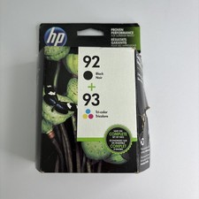 HP 92 Black/93 Tri-color Ink Cartridges Combo Pack- New EXP 01/17 Open Box