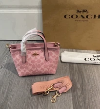  City Mini Tote Bag Signature Canvas CW032 Powder Pink Outlet FREE SHIPPING